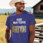SIZE MATTERS Patriotic T-Shirt (S-5XL):  Men's Medium Weight Gildan 5000 - FREE SHIPPING