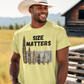 SIZE MATTERS Patriotic T-Shirt (S-5XL):  Men's Medium Weight Gildan 5000 - FREE SHIPPING