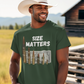 SIZE MATTERS Patriotic T-Shirt (S-5XL):  Men's Medium Weight Gildan 5000 - FREE SHIPPING