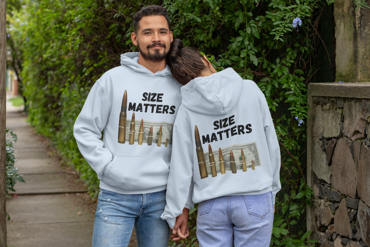 SIZE MATTERS Heavy Weight Patriotic Hoodie (S-5XL):  Men's & Women's Gildan 18500 - FREE SHIPPING