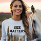 SIZE MATTERS Heavy Weight Patriotic Military Long Sleeve T-Shirt (S-2XL):  Women's Gildan 2400 - FREE SHIPPING