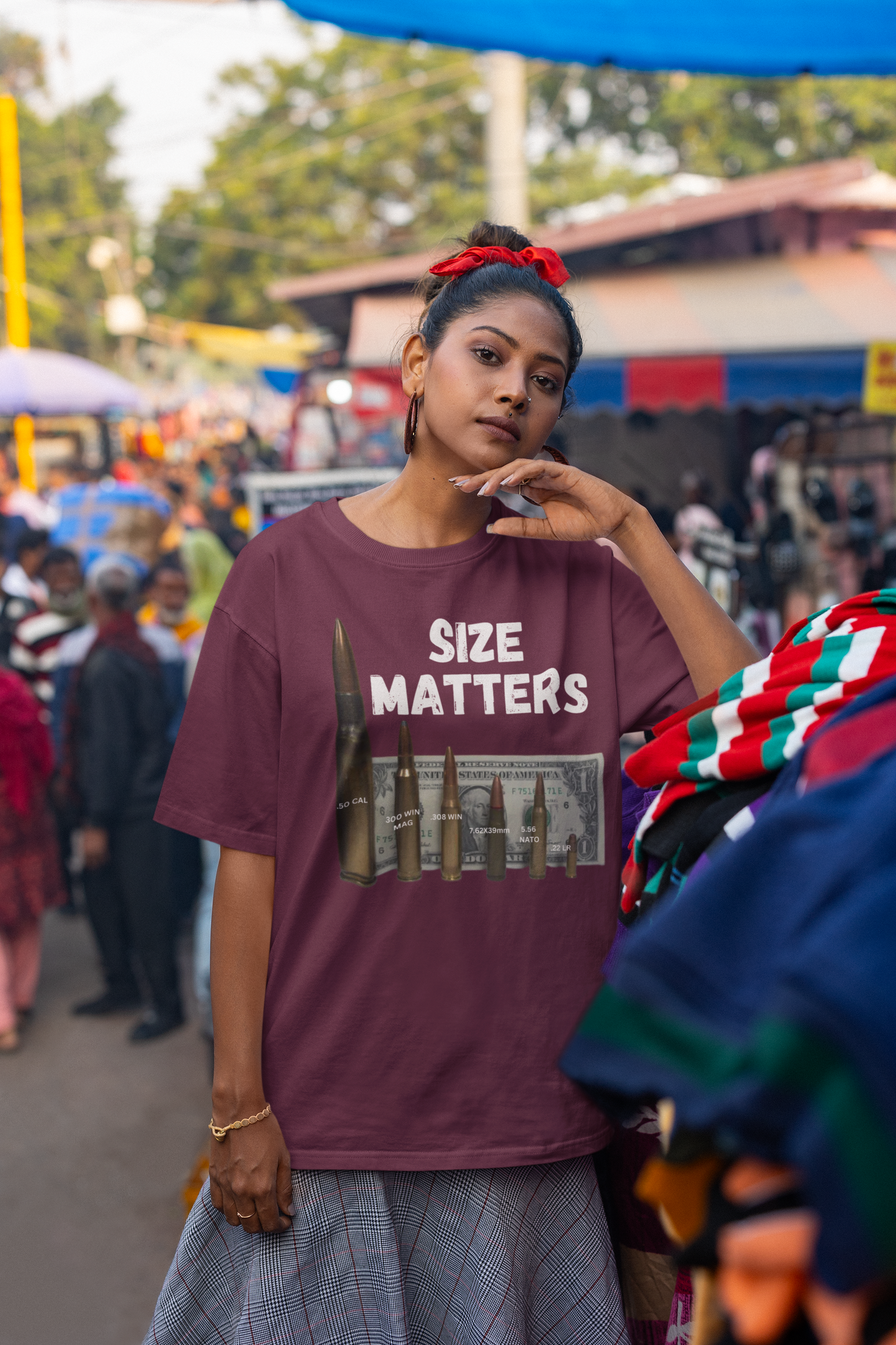 . SIZE MATTERS Plus Size Heavy Weight Patriotic T-Shirt (S-5XL):  Women's Plus Size Hanes Beefy-T® - FREE SHIPPING