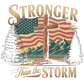 STRONGER THAN THE STORM Heavy Weight Patriotic Christian Hoodie (S-5XL):  Men's & Women's Gildan 18500 - FREE SHIPPING
