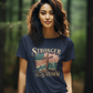 STRONGER THAN THE STORM Semi-Fitted Patriotic Christian T-Shirt (S-3XL):  Women's Gildan 5000L - FREE SHIPPING