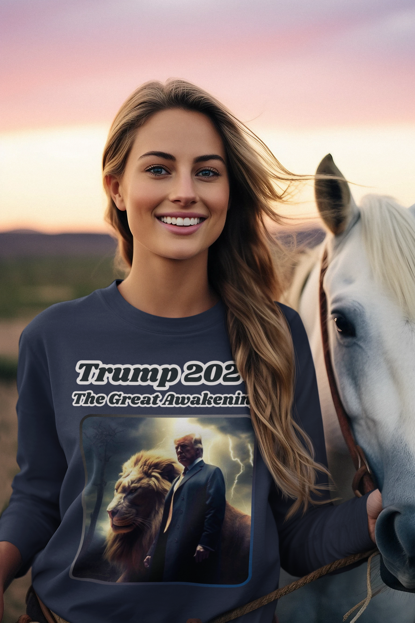 THE GREAT AWAKENING Heavy Weight Patriotic Long Sleeve T-Shirt (S-2XL):  Women's Gildan 2400 - FREE SHIPPING