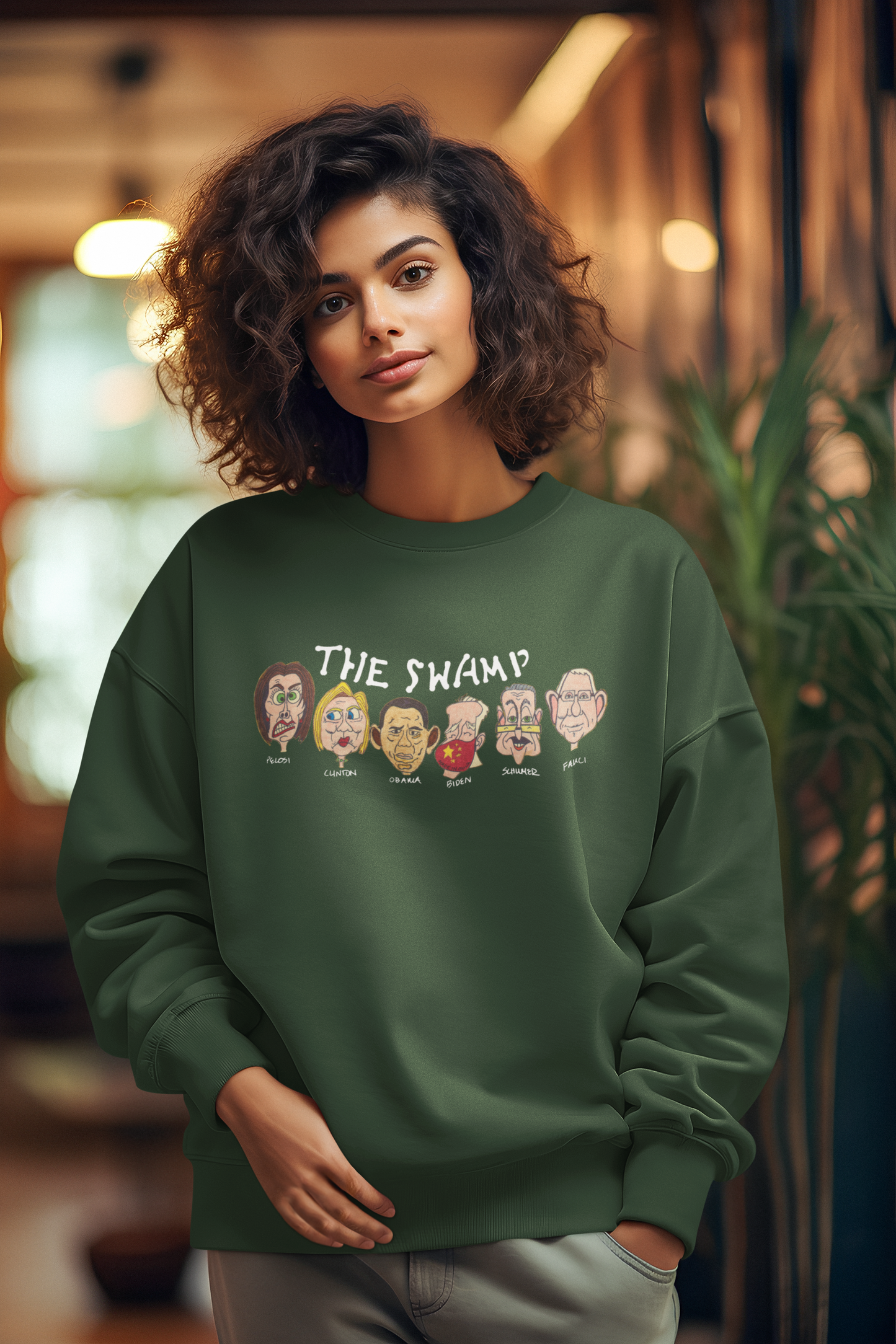 THE SWAMP Heavy Weight Patriotic Sweatshirt (S-5XL):  Women's Gildan 18000 - FREE SHIPPING