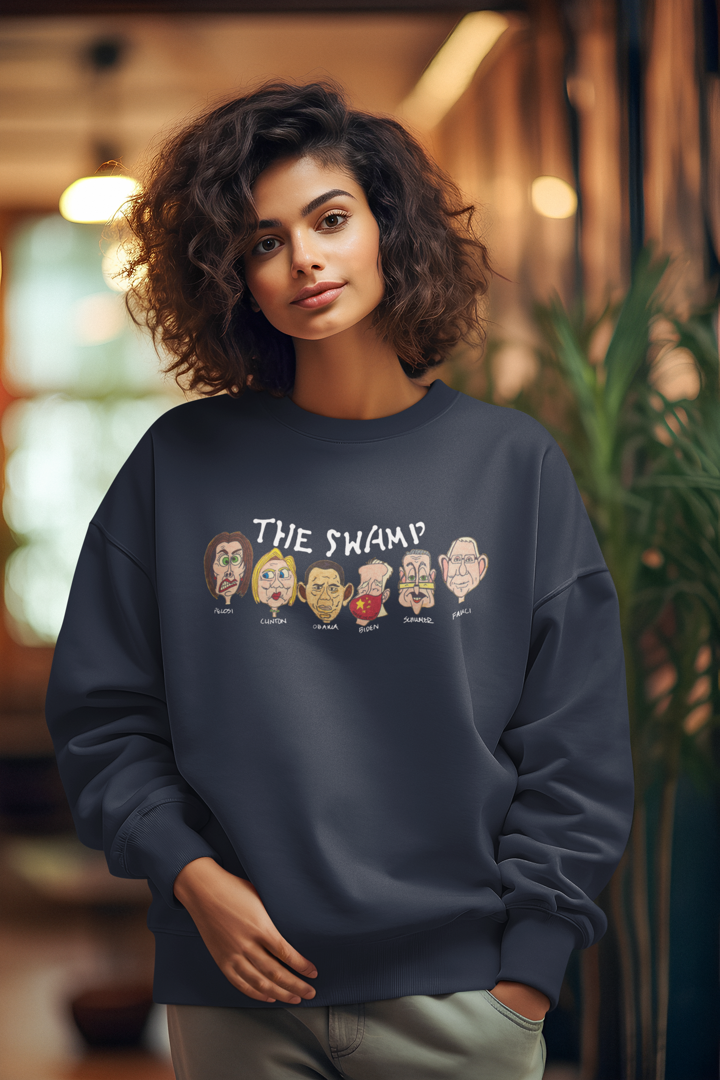THE SWAMP Heavy Weight Patriotic Sweatshirt (S-5XL):  Women's Gildan 18000 - FREE SHIPPING