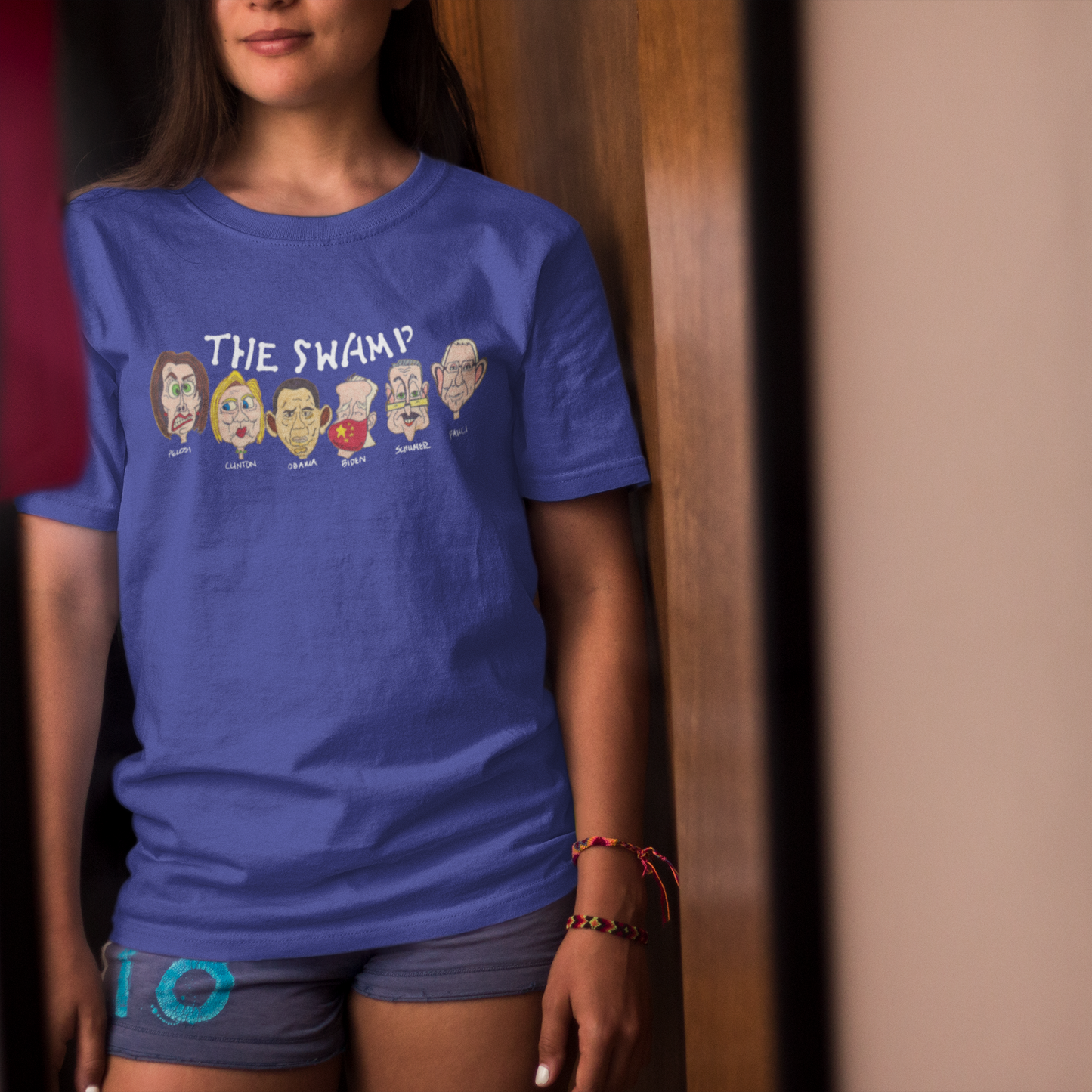 THE SWAMP Classic Patriotic T-Shirt (S-5XL):  Women's Medium Weight Gildan 5000 - FREE SHIPPING