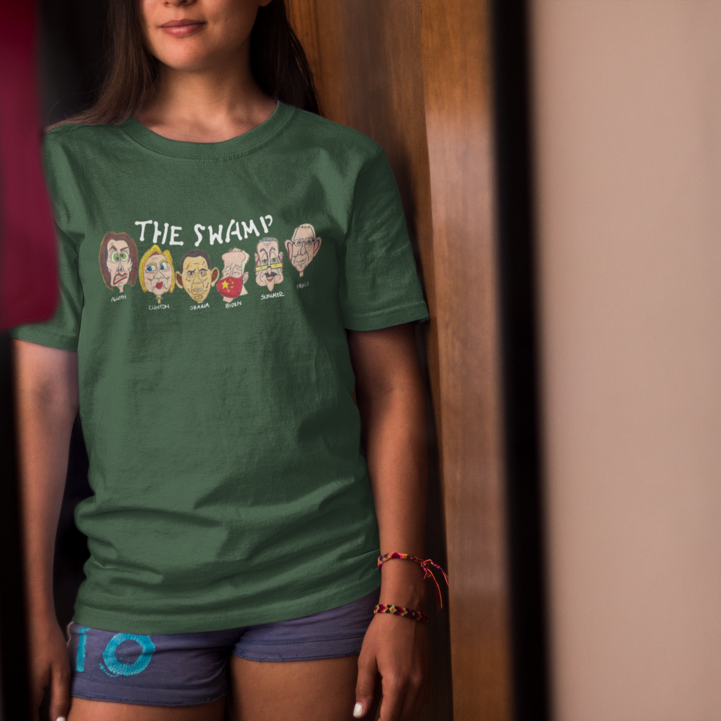 THE SWAMP Classic Patriotic T-Shirt (S-5XL):  Women's Medium Weight Gildan 5000 - FREE SHIPPING