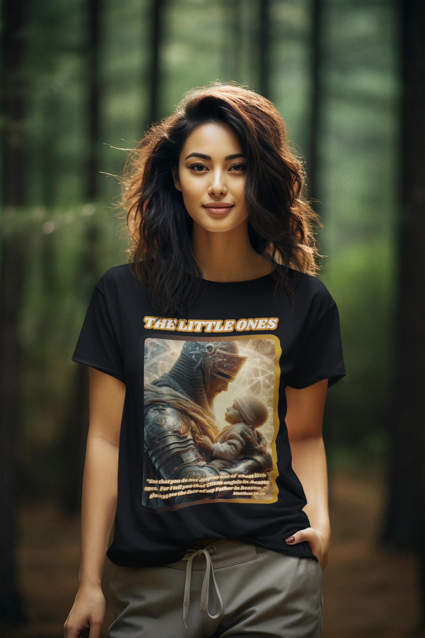 THE LITTLE ONES Semi-Fitted Patriotic Christian T-Shirt (S-3XL):  Women's Gildan 5000L - FREE SHIPPING