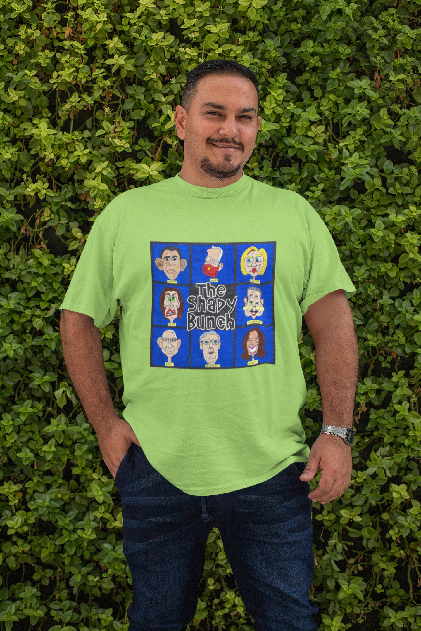. THE SHADY BUNCH Plus Size Heavy Weight Patriotic T-Shirt (S-5XL):  Men's Hanes Beefy-T® - FREE SHIPPING