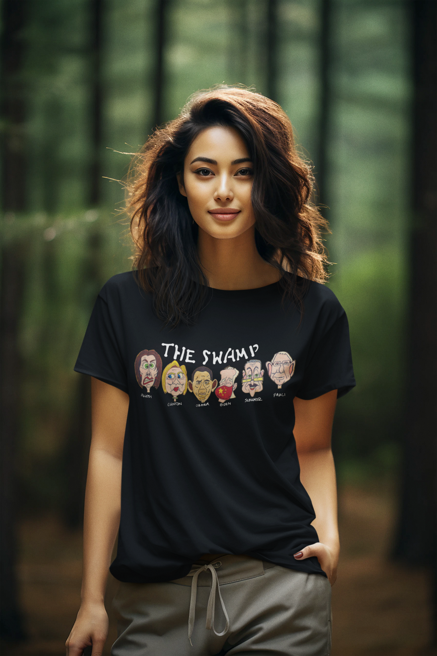 THE SWAMP Semi-Fitted Patriotic T-Shirt (S-3XL):  Women's Gildan 5000L - FREE SHIPPING