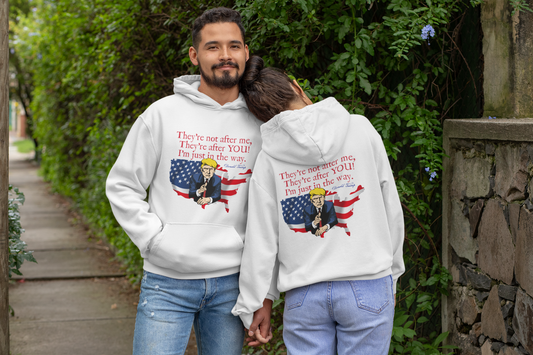THEY'RE AFTER YOU Heavy Weight Patriotic Hoodie (S-5XL):  Men's & Women's Gildan 18500 - FREE SHIPPING