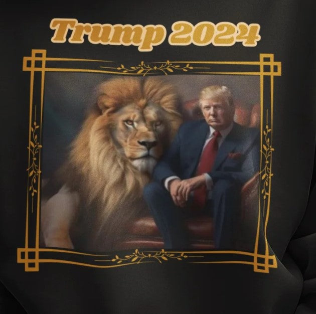 TRUMP 2024 Heavy Weight Patriotic Sweatshirt (S-5XL):  Women's Gildan 18000 - FREE SHIPPING