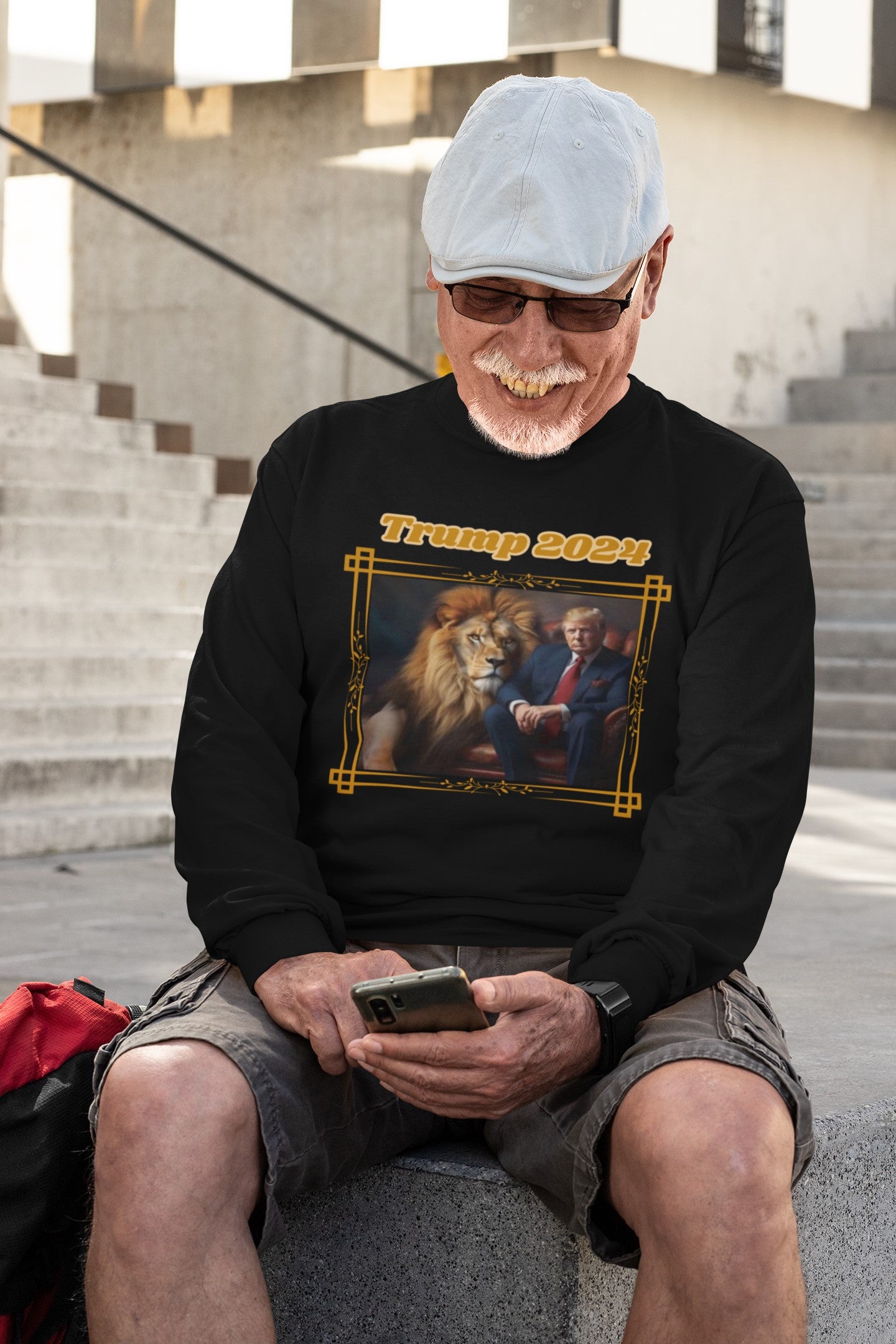 . TRUMP 2024 Heavy Weight Patriotic Long Sleeve T-Shirt (S-2XL):  Men's Gildan 2400 - FREE SHIPPING
