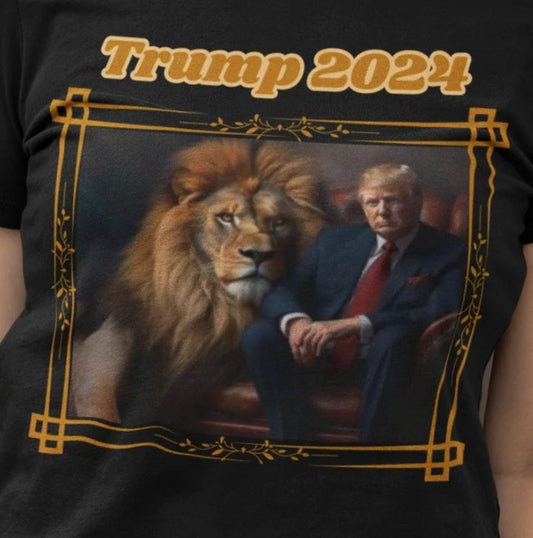 TRUMP 2024 Fitted Patriotic T-Shirt (S-2XL):  Women's Bella+Canvas 6004 - FREE SHIPPING