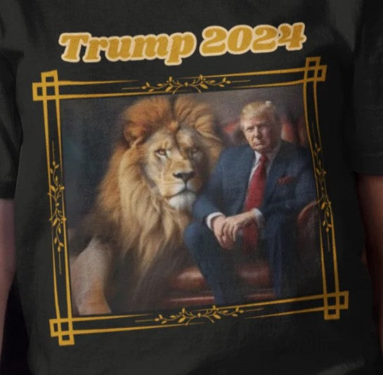 TRUMP 2024 Classic Patriotic T-Shirt (S-5XL):  Women's Medium Weight Gildan 5000 - FREE SHIPPING
