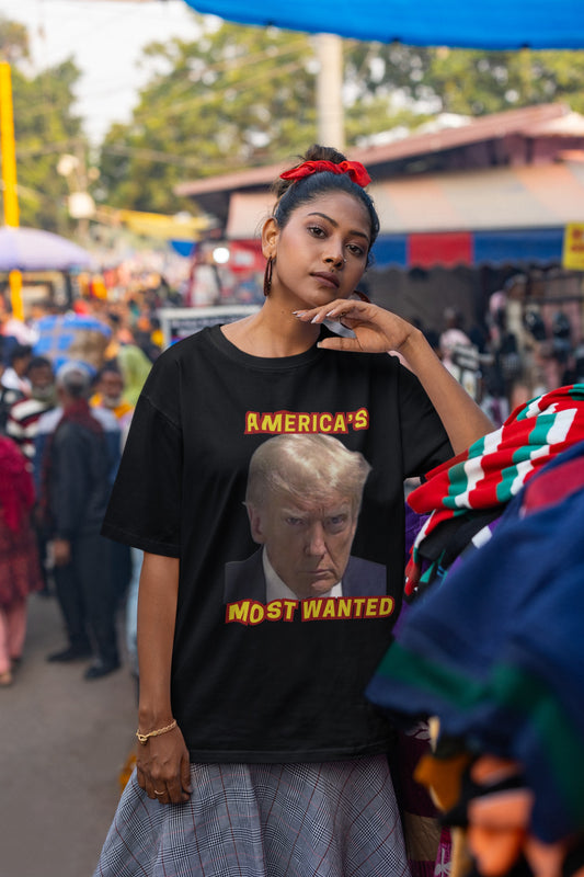 . TRUMP MUG SHOT Plus Size Heavy Weight Patriotic T-Shirt (S-5XL):  Women's Hanes Beefy-T® - FREE SHIPPING