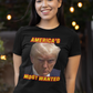 TRUMP MUG SHOT Fitted Patriotic T-Shirt (S-2XL):  Women's Bella+Canvas 6004 - FREE SHIPPING