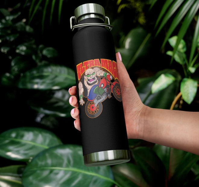 ..Ultra MAGA:  22oz Copper Vacuum Insulated Patriotic Biker Water Bottle - FREE SHIPPING