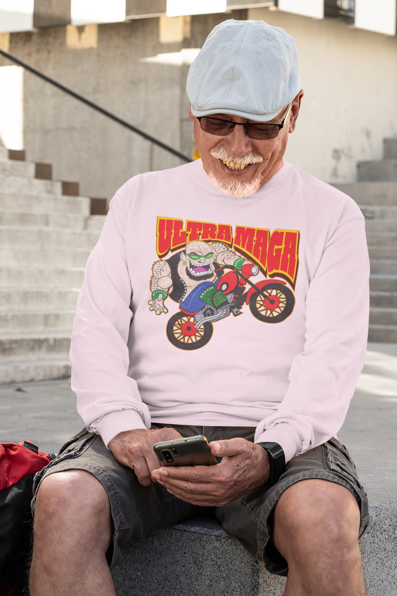 . ULTRA MAGA Heavy Weight Patriotic Biker Long Sleeve T-Shirt (S-2XL):  Men's Gildan 2400 - FREE SHIPPING
