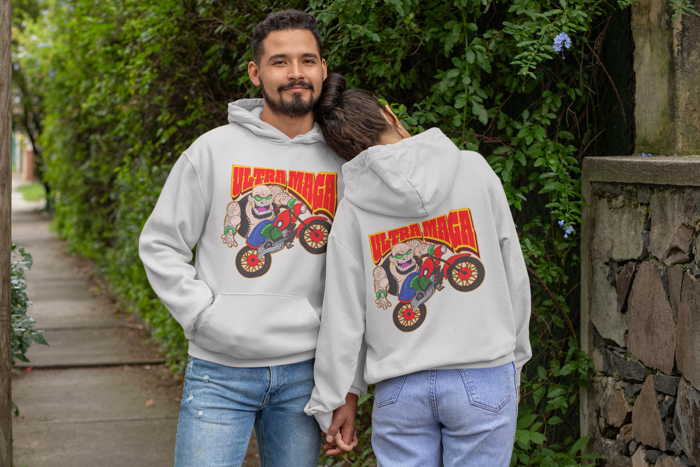 ULTRA MAGA Heavy Weight Patriotic Biker Hoodie (S-5XL):  Men's & Women's Gildan 18500 - FREE SHIPPING