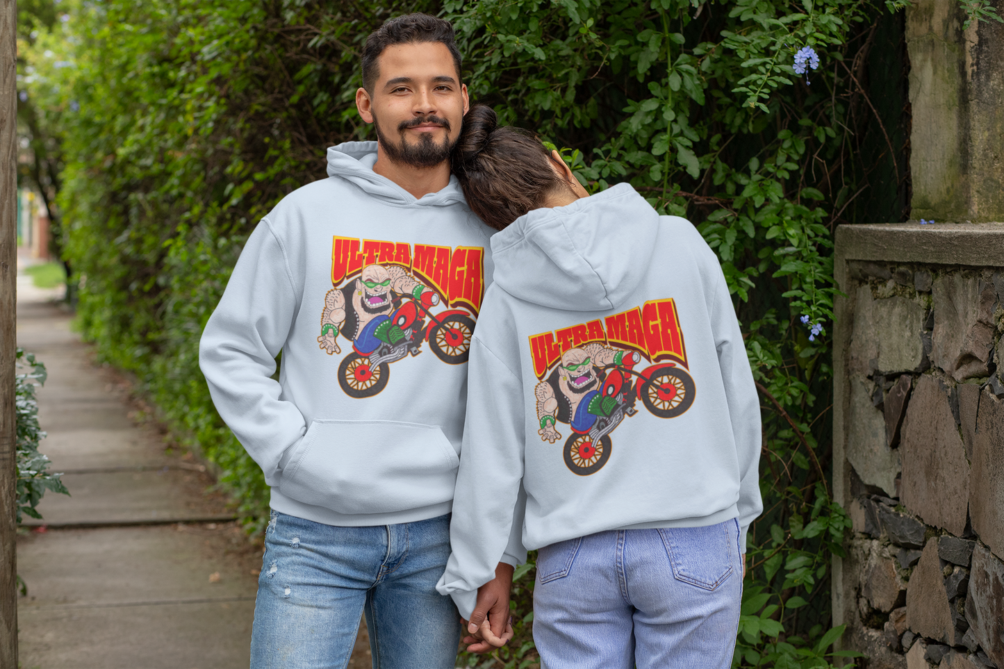 ULTRA MAGA Heavy Weight Patriotic Biker Hoodie (S-5XL):  Men's & Women's Gildan 18500 - FREE SHIPPING