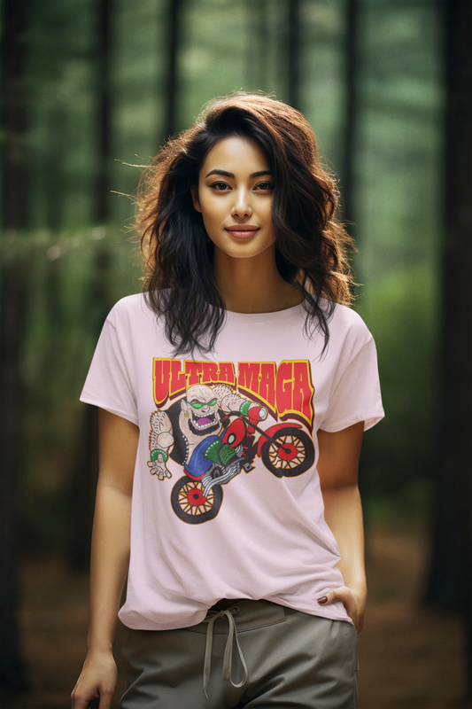 ULTRA MAGA Semi-Fitted Patriotic Biker T-Shirt (S-3XL):  Women's Gildan 5000L - FREE SHIPPING