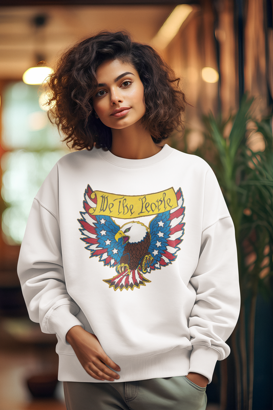 WE THE PEOPLE Heavy Weight Patriotic Sweatshirt (S-5XL):  Women's Gildan 18000 - FREE SHIPPING