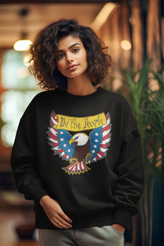 WE THE PEOPLE Heavy Weight Patriotic Sweatshirt (S-5XL):  Women's Gildan 18000 - FREE SHIPPING