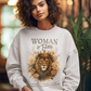 WOMAN OF FAITH Heavy Weight Christian Sweatshirt (S-5XL):  Women's Gildan 18000