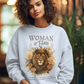 WOMAN OF FAITH Heavy Weight Christian Sweatshirt (S-5XL):  Women's Gildan 18000