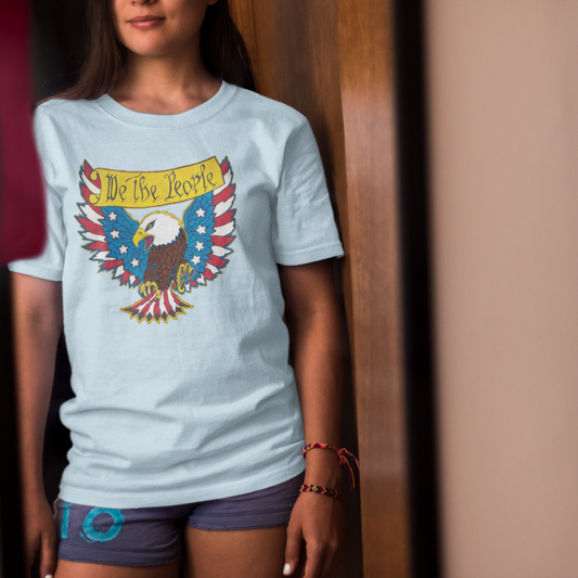 WE THE PEOPLE Classic Patriotic T-Shirt (S-5XL):  Women's Medium Weight Gildan 5000 - FREE SHIPPING