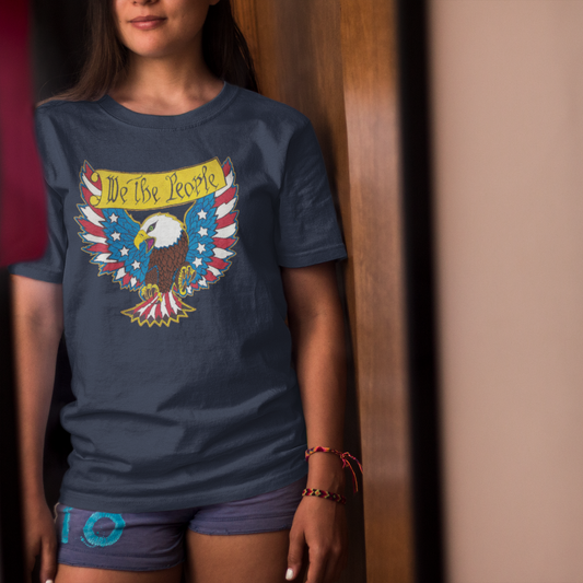WE THE PEOPLE Classic Patriotic T-Shirt (S-5XL):  Women's Medium Weight Gildan 5000 - FREE SHIPPING