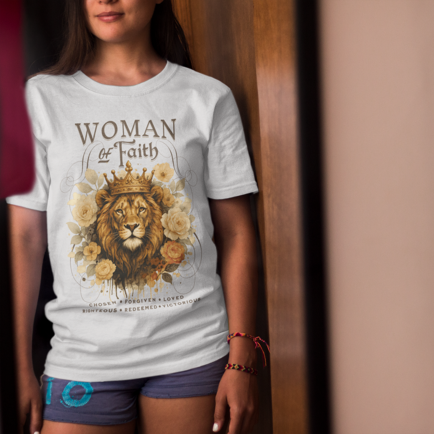 WOMAN OF FAITH Classic Christian T-Shirt (S-5XL):  Women's Medium Weight Gildan 5000 - FREE SHIPPING