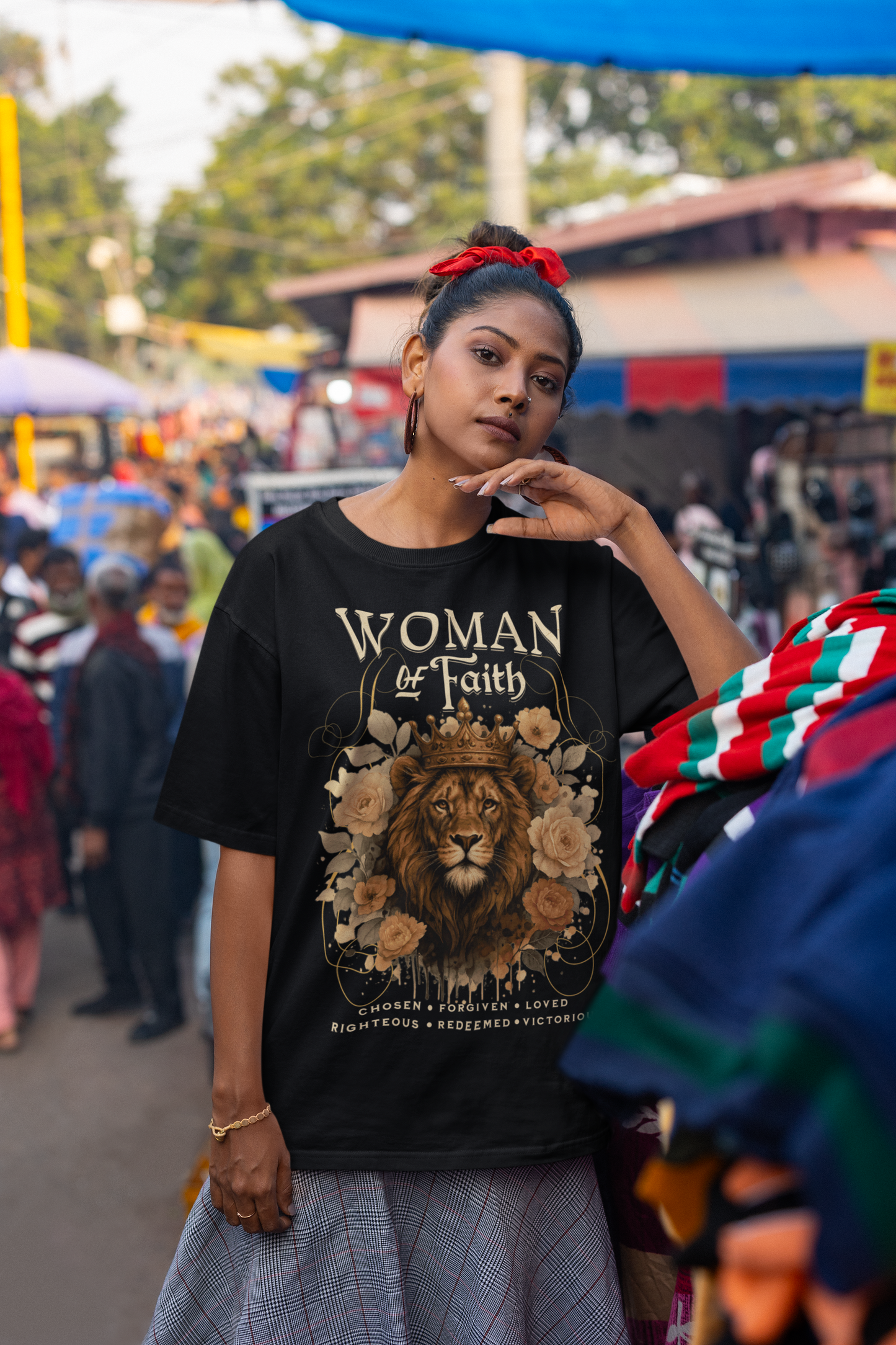 . WOMAN OF FAITH Plus Size Heavy Weight Christian T-Shirt (S-5XL):  Women's Hanes Beefy-T® - FREE SHIPPING