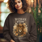WOMAN OF FAITH Heavy Weight Christian Sweatshirt (S-5XL):  Women's Gildan 18000
