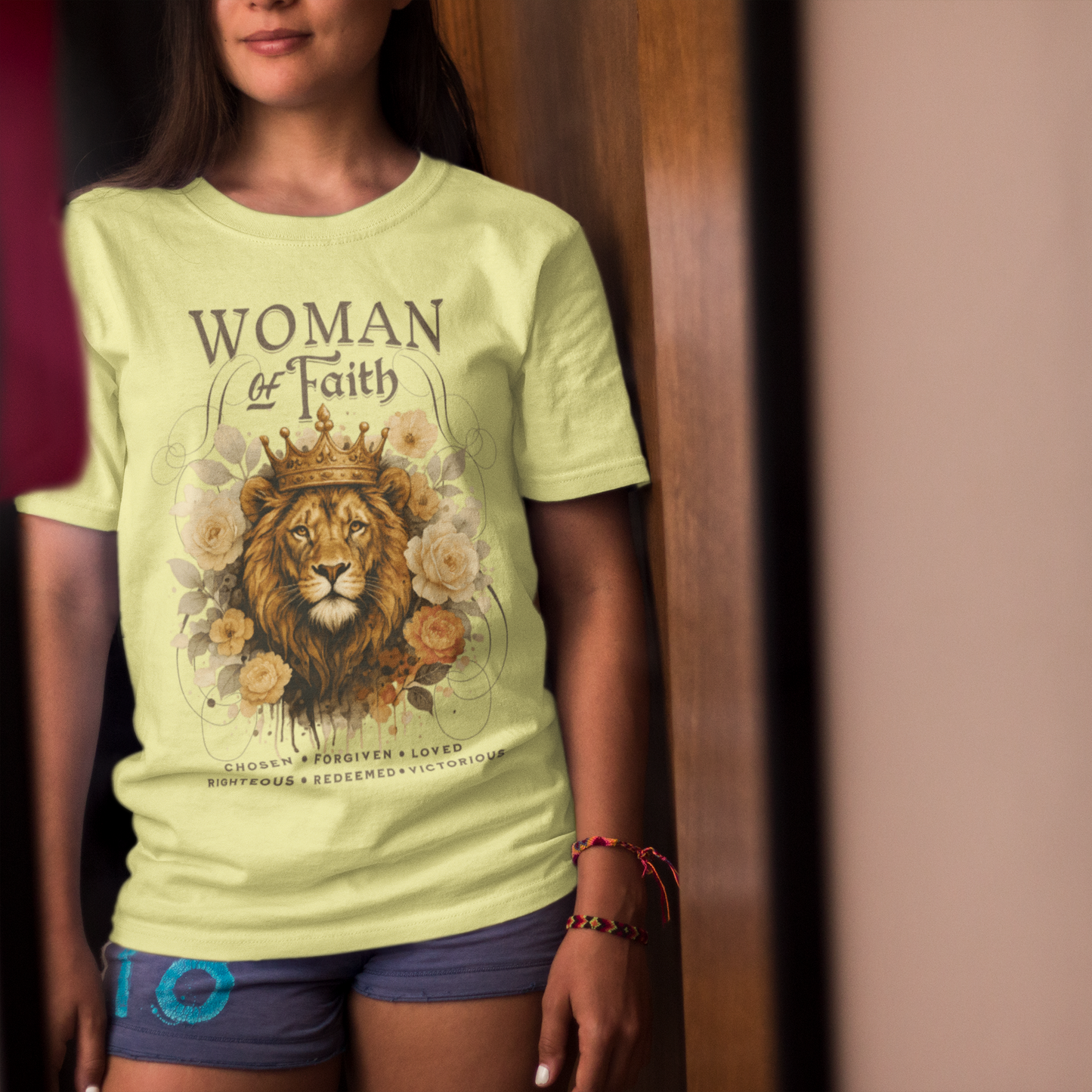 WOMAN OF FAITH Classic Christian T-Shirt (S-5XL):  Women's Medium Weight Gildan 5000 - FREE SHIPPING