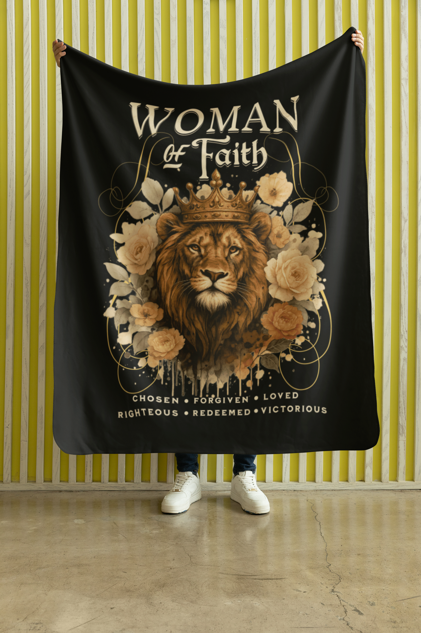 WOMAN OF FAITH Light Weight Christian Velveteen Plush Blanket (3 sizes available) - FREE SHIPPING