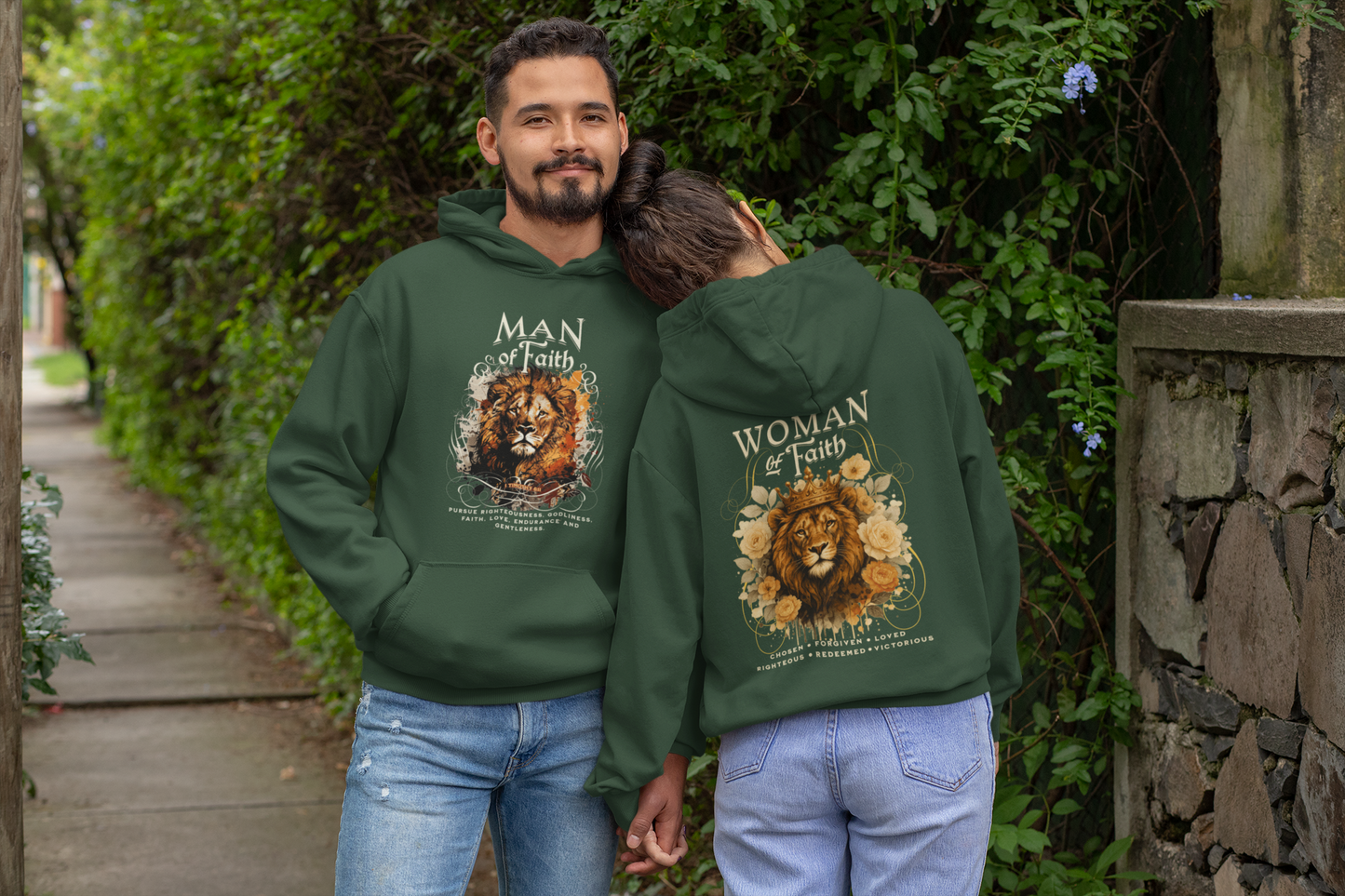 WOMAN OF FAITH Heavy Weight Christian Hoodie (S-5XL):  Women's Gildan 18500 - FREE SHIPPING