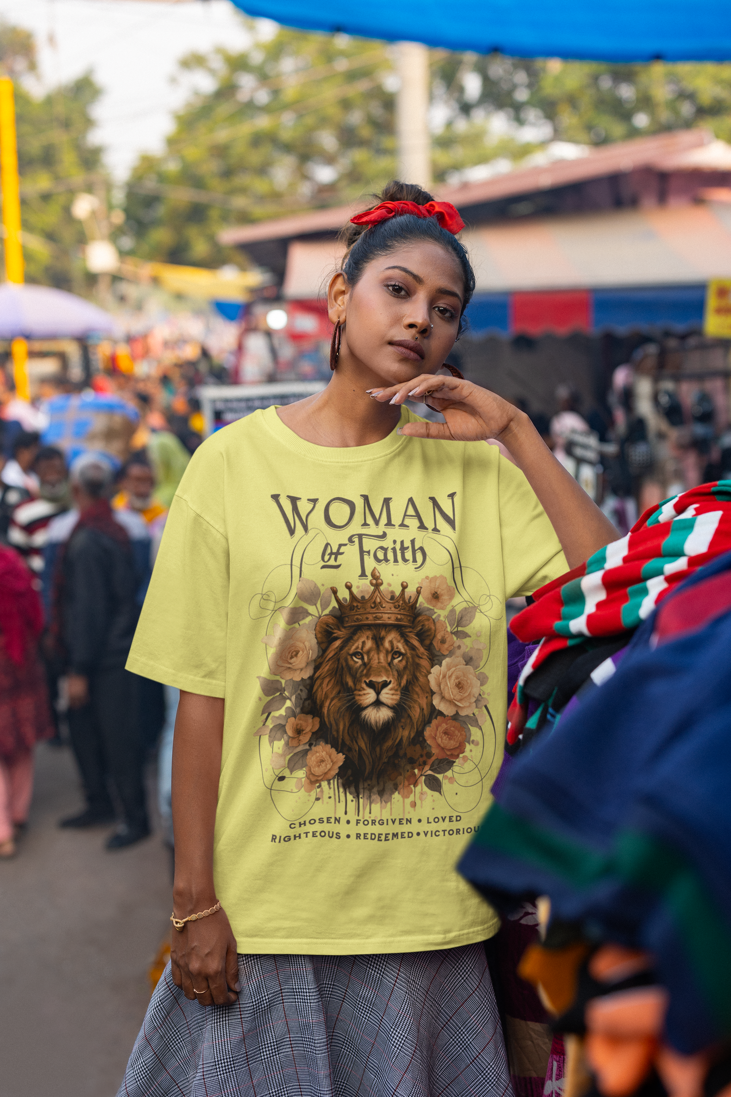 . WOMAN OF FAITH Plus Size Heavy Weight Christian T-Shirt (S-5XL):  Women's Hanes Beefy-T® - FREE SHIPPING