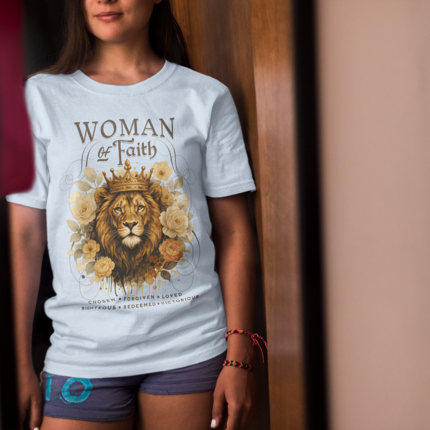 WOMAN OF FAITH Classic Christian T-Shirt (S-5XL):  Women's Medium Weight Gildan 5000 - FREE SHIPPING