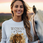 WOMAN OF FAITH Heavy Weight Christian Long Sleeve T-Shirt (S-2XL):  Women's Gildan 2400 - FREE SHIPPING