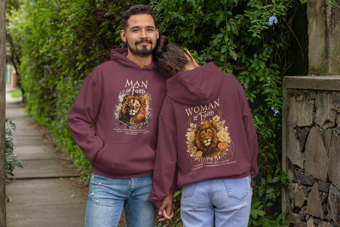 WOMAN OF FAITH Heavy Weight Christian Hoodie (S-5XL):  Women's Gildan 18500 - FREE SHIPPING