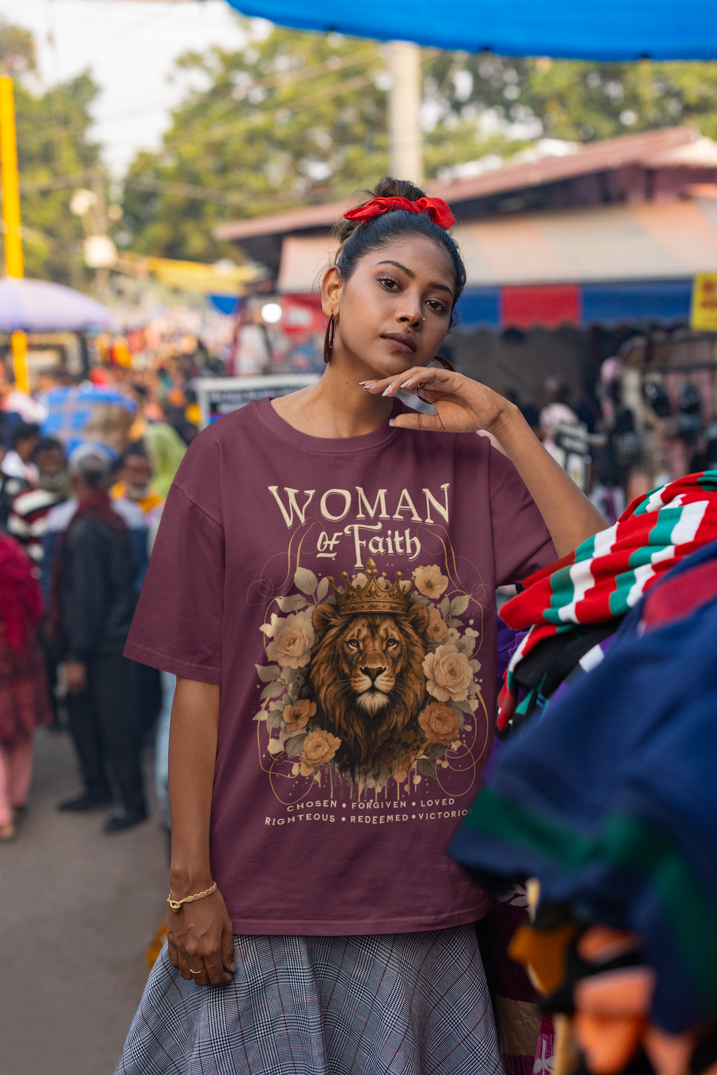 . WOMAN OF FAITH Plus Size Heavy Weight Christian T-Shirt (S-5XL):  Women's Hanes Beefy-T® - FREE SHIPPING