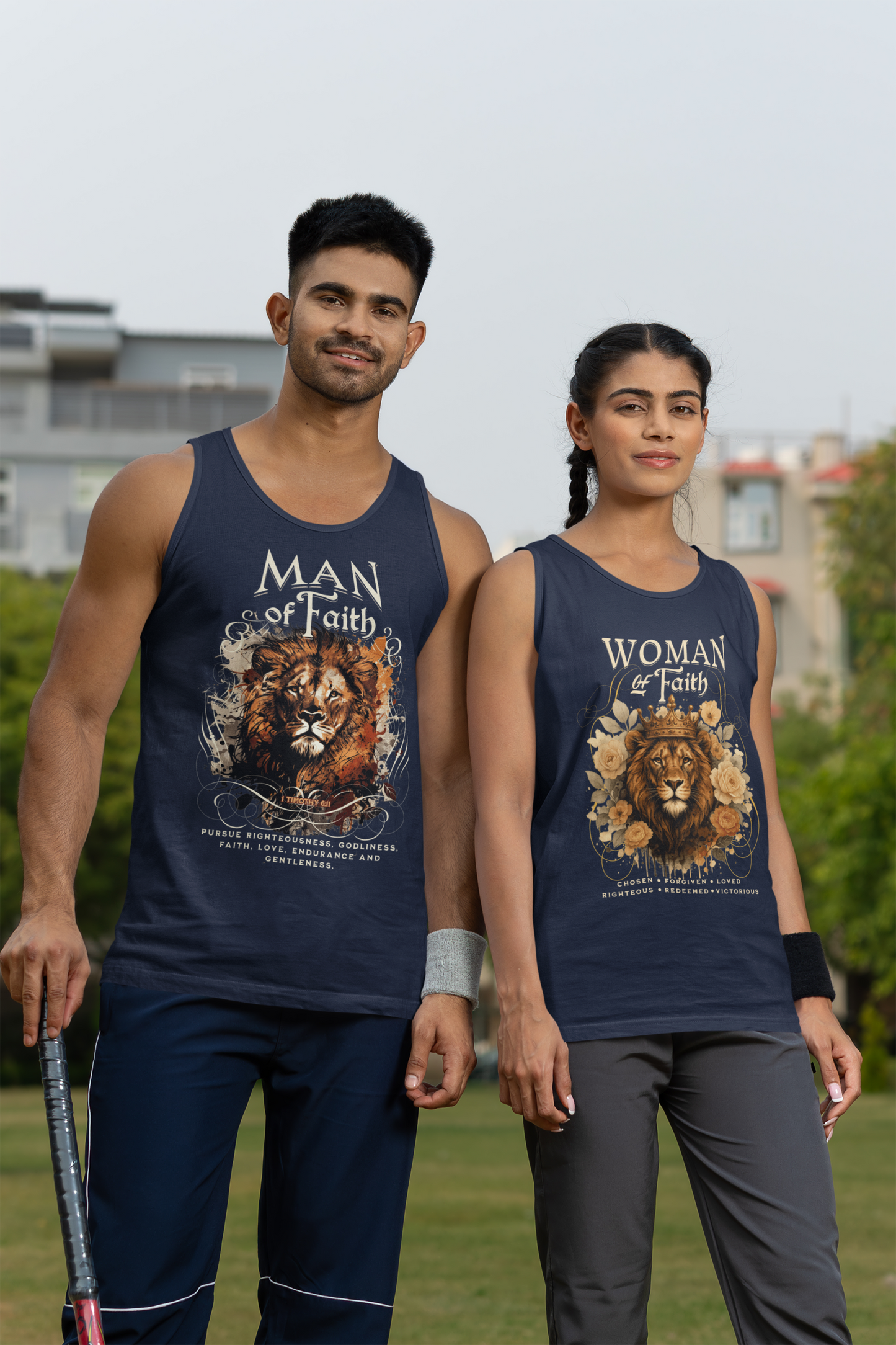 WOMAN OF FAITH Medium Weight Patriotic Military Tank Top (S-2XL):  Men's & Women's 5200 - FREE SHIPPING