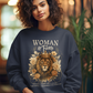 WOMAN OF FAITH Heavy Weight Christian Sweatshirt (S-5XL):  Women's Gildan 18000