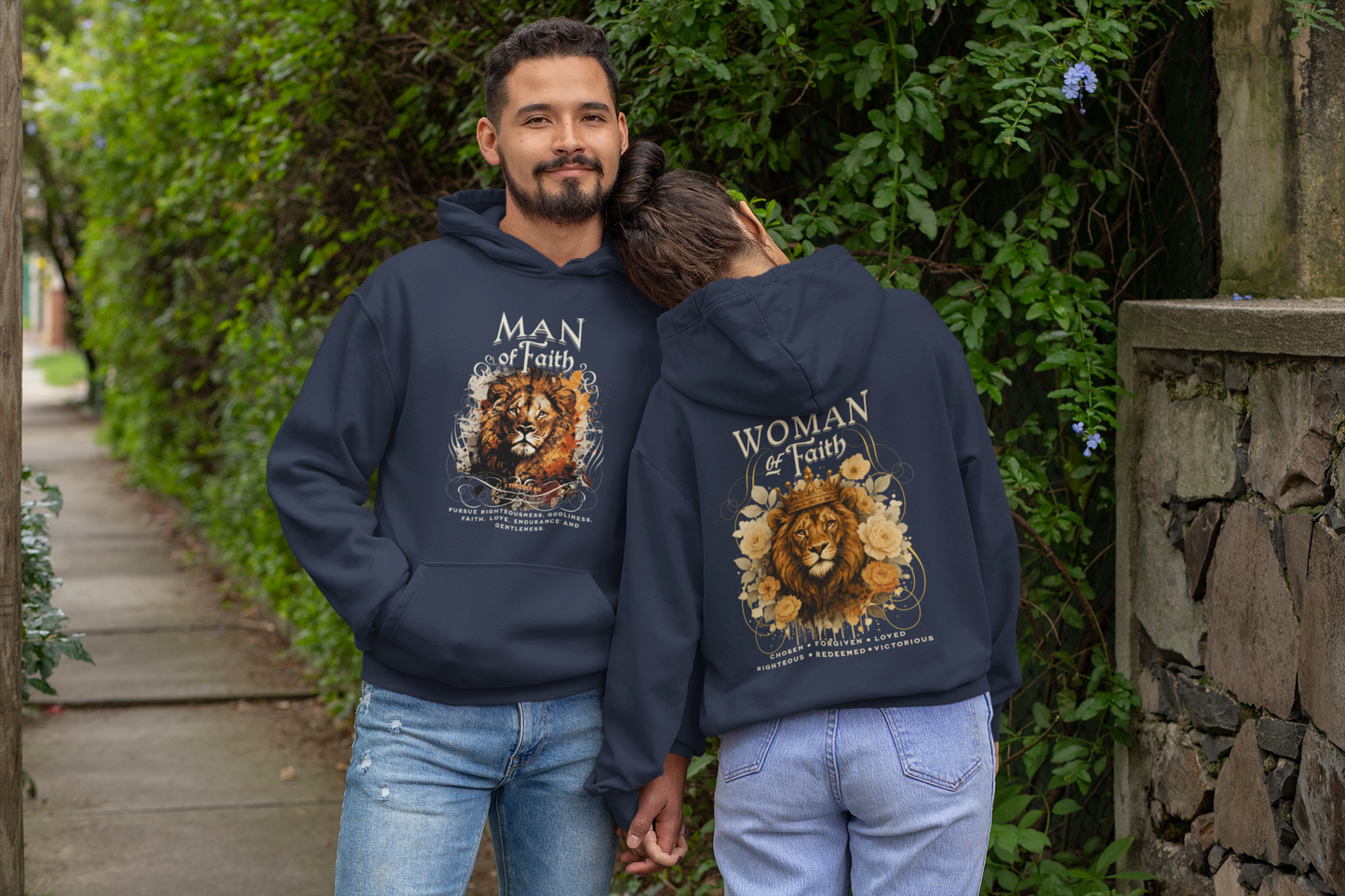 WOMAN OF FAITH Heavy Weight Christian Hoodie (S-5XL):  Women's Gildan 18500 - FREE SHIPPING