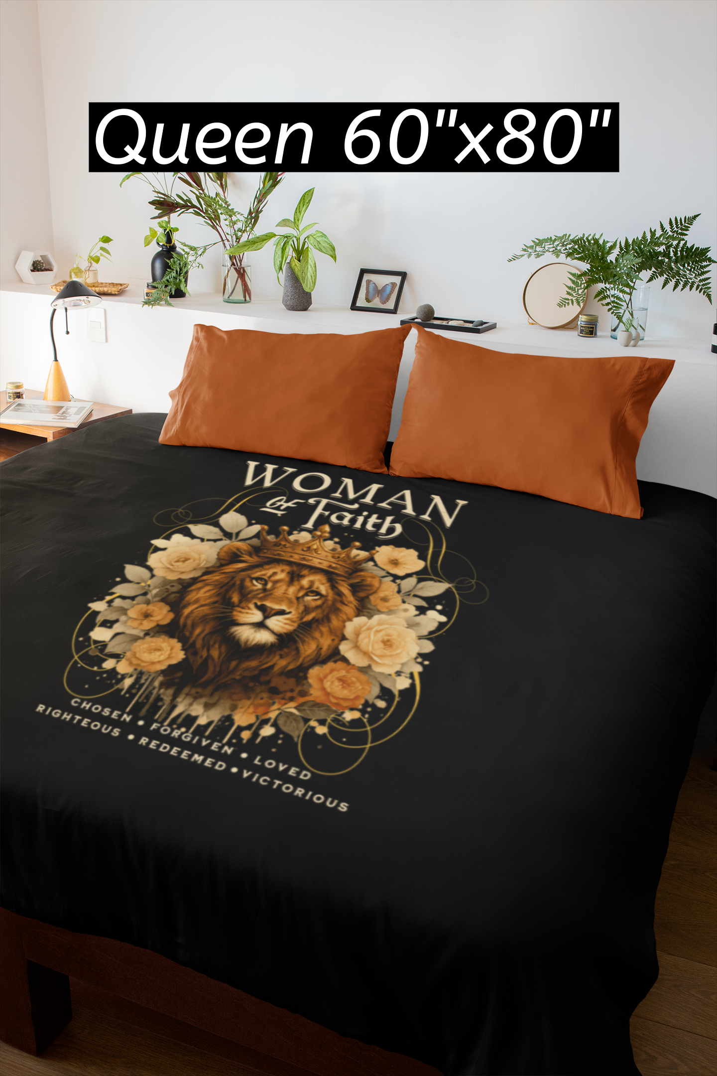 WOMAN OF FAITH Light Weight Christian Velveteen Plush Blanket (3 sizes available) - FREE SHIPPING