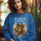 WOMAN OF FAITH Heavy Weight Christian Sweatshirt (S-5XL):  Women's Gildan 18000